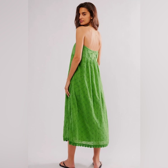 Free people meant to be green strapless eyelet midi dress - Picture 2 of 12
